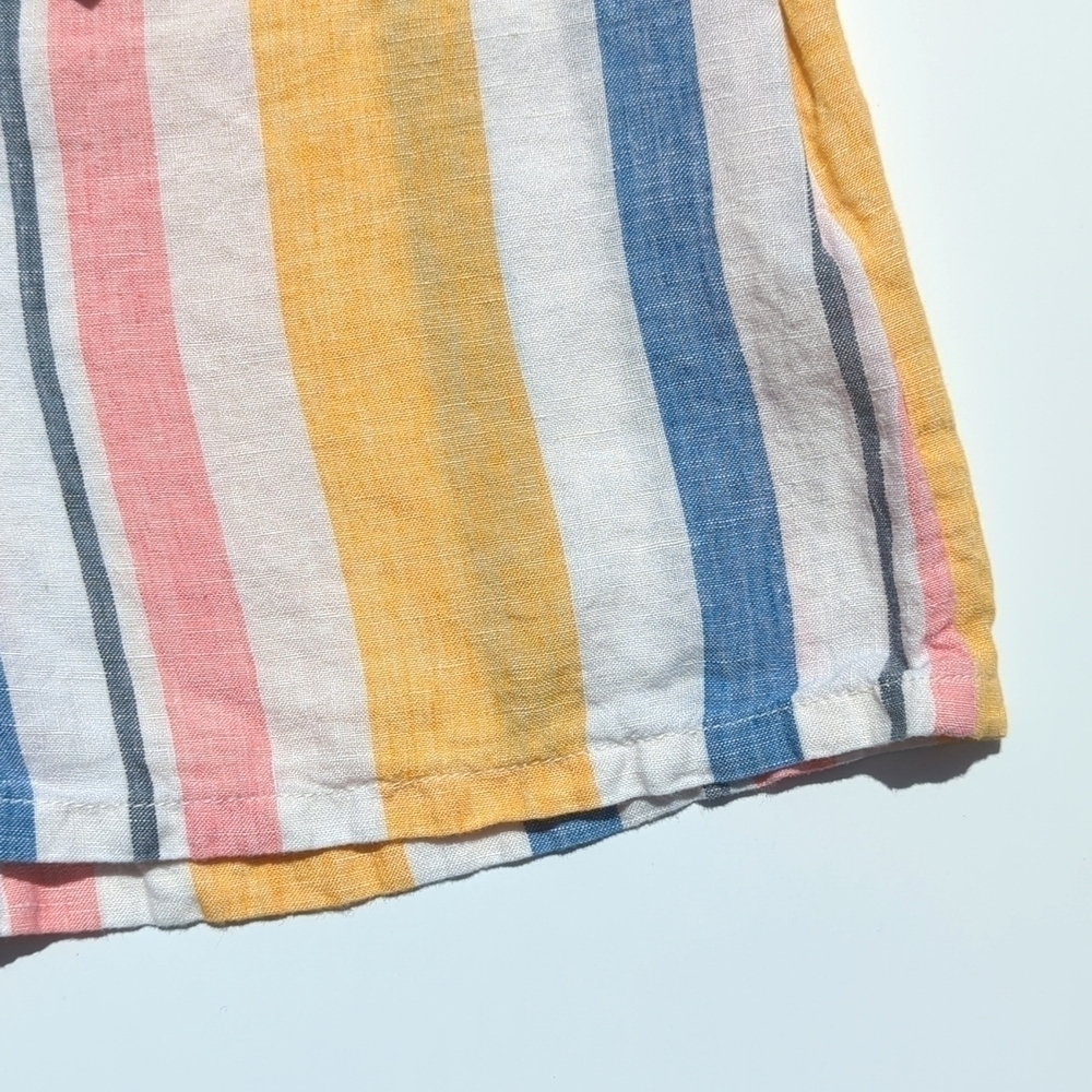 C&C California Multicolor Striped Lightweight Linen High Waisted Summer Shorts 8 - Picture 7 of 12